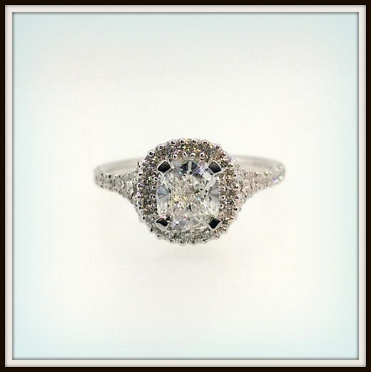 Cushion Cut Diamond Ring Halo