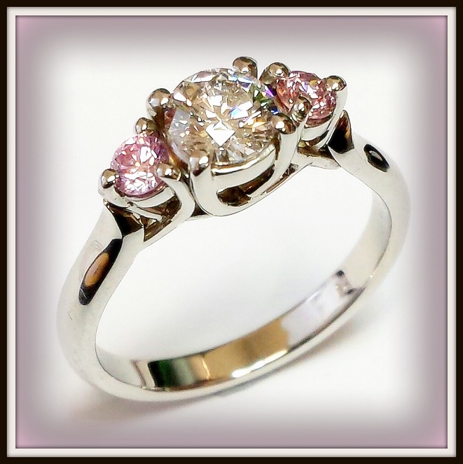 Pink Argyle D Internally Flawless Diamond Platinum Handmade Ring