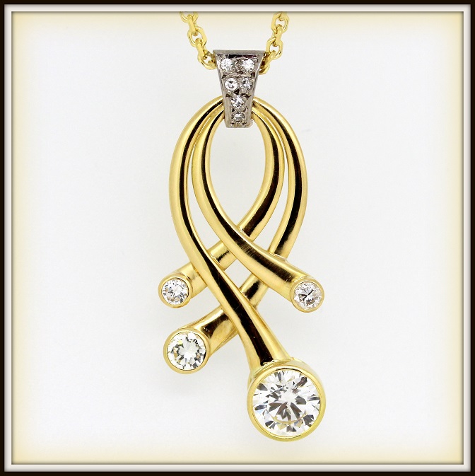 1ct Round Brilliant Cut Diamond Pendant Remake Torres Jewel co