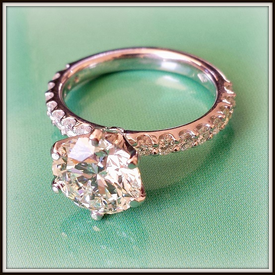 2.52ct RBC Diamond Custom Platinum Diamond Engagement Ring Torres Jewel co 4