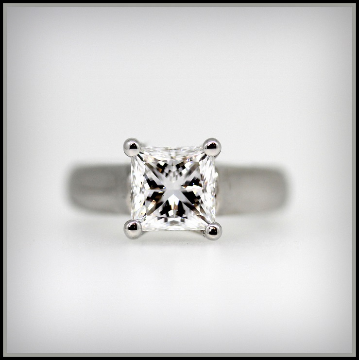18ct White gold Princess Cut Diamond Solitaire ring Torres Jewel Co (1)